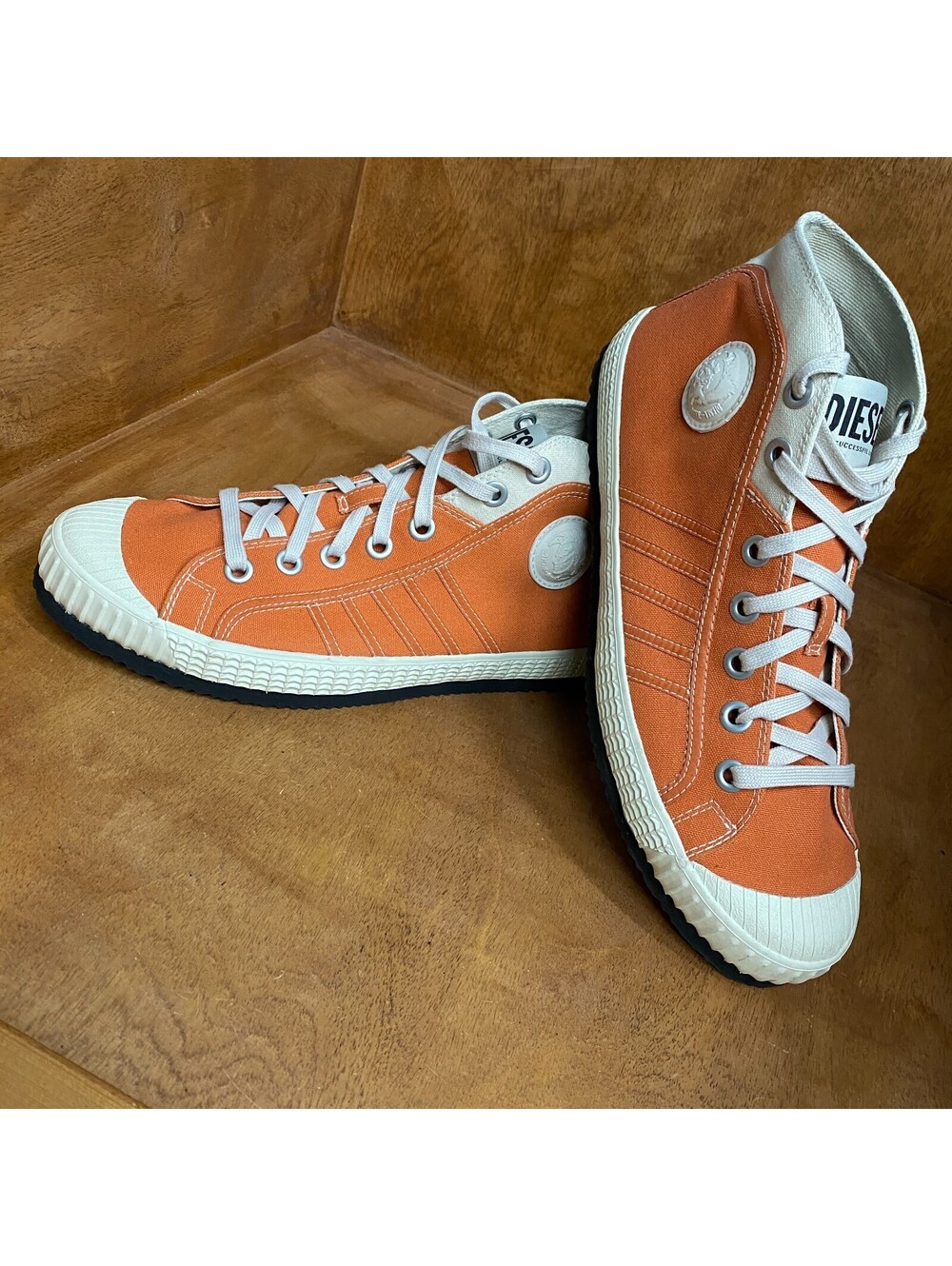 Diesel S-Yuk MC Shoes Mens Sz 12.5 Orange Lifestyle Casual Canvas 93243 Sneakers